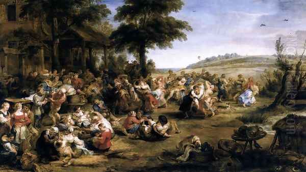 The Village Fete (Flemish Kermis) 1635-38 Oil Painting by Peter Paul Rubens