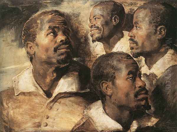 Four Studies of the Head of a Negro Oil Painting by Peter Paul Rubens