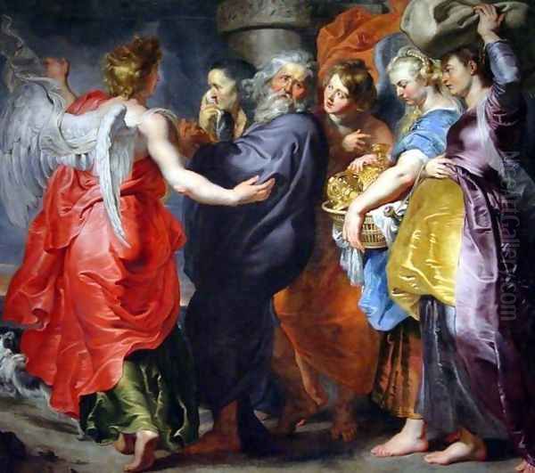 The Departure of Lot and his Family from Sodom Oil Painting by Peter Paul Rubens