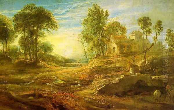 Landscape with a Watering Place Oil Painting by Peter Paul Rubens