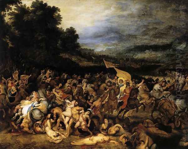 The Battle of the Amazons c. 1600 Oil Painting by Peter Paul Rubens