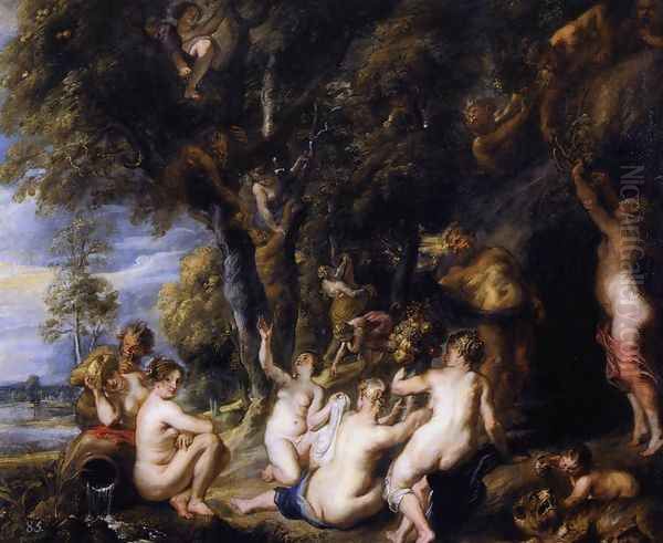 Nymphs and Satyrs 1637-40 Oil Painting by Peter Paul Rubens