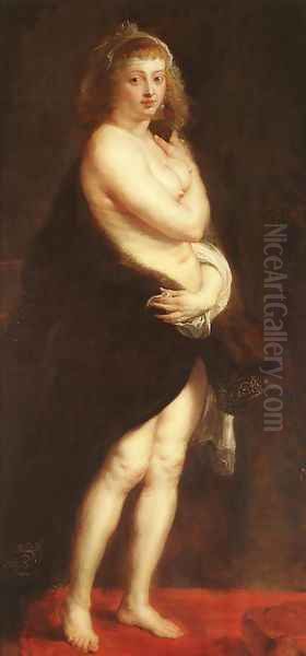 Venus In Fur Coat Oil Painting by Peter Paul Rubens