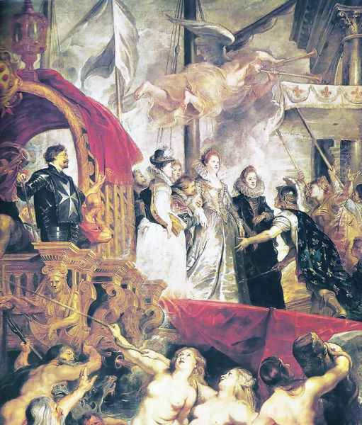 Arrival of Maria of Medici & Henry to Lyon Oil Painting by Peter Paul Rubens