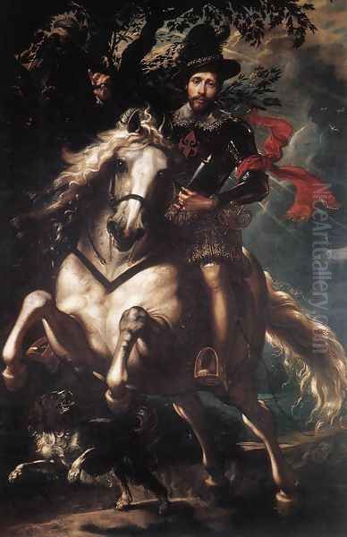 Equestrian Portrait of Giancarlo Doria c. 1606 Oil Painting by Peter Paul Rubens