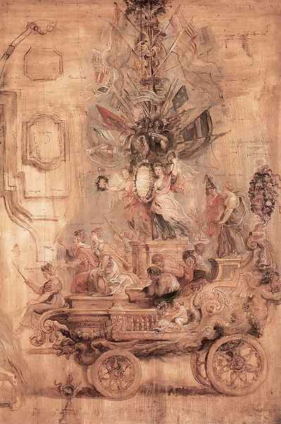 The Triumphal Car of Kallo (sketch) Oil Painting by Peter Paul Rubens