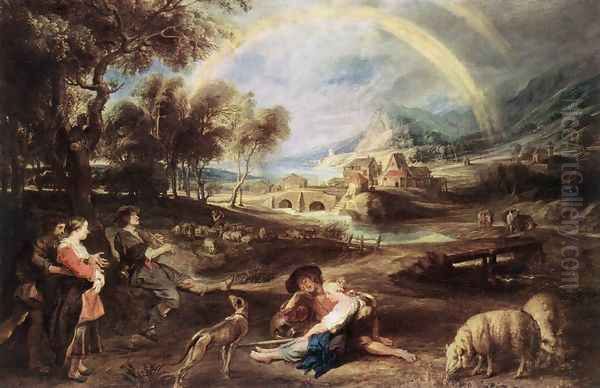 Landscape with a Rainbow 1632-35 Oil Painting by Peter Paul Rubens