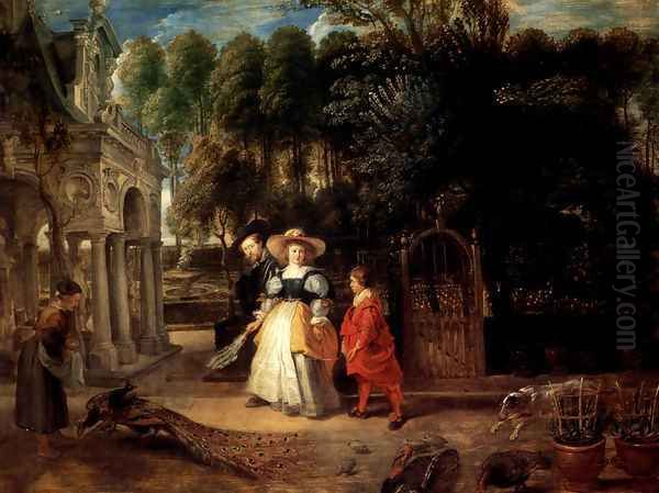 Rubens In His Garden With Helena Fourment Oil Painting by Peter Paul Rubens