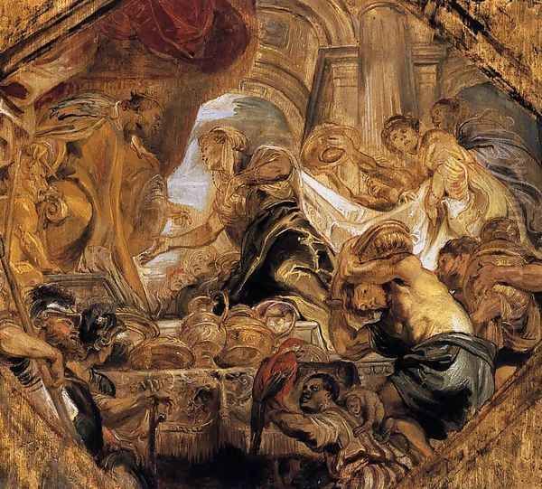 King Solomon and the Queen of Sheba 1620 Oil Painting by Peter Paul Rubens