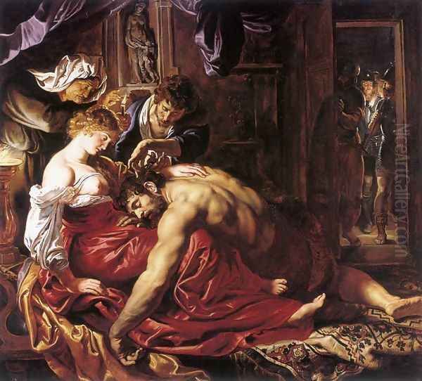 Samson and Delilah c. 1609 Oil Painting by Peter Paul Rubens