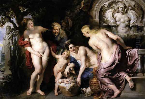 The Discovery of the Child Erichthonius c. 1615 Oil Painting by Peter Paul Rubens