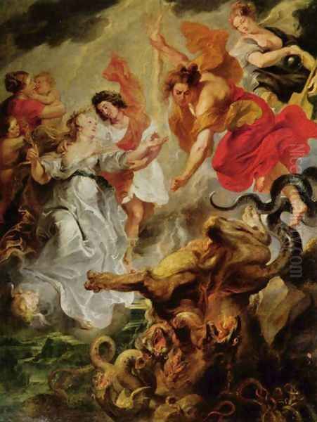 The Queen's Reconciliation with Her Son Oil Painting by Peter Paul Rubens