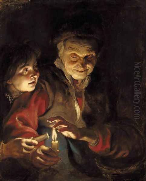 Night Scene 1616-17 Oil Painting by Peter Paul Rubens