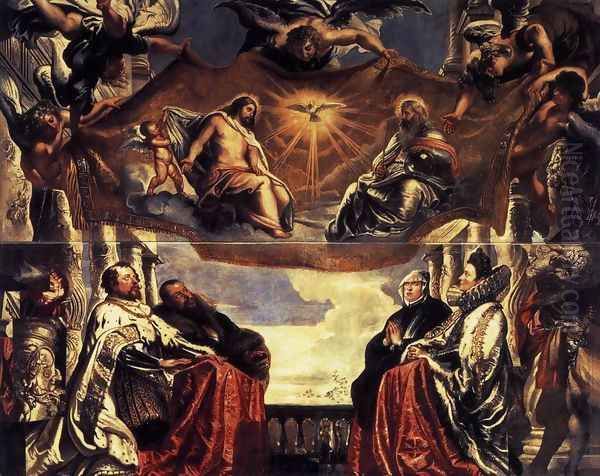 The Gonzaga Family Worshipping the Holy Trinity 1604-05 Oil Painting by Peter Paul Rubens