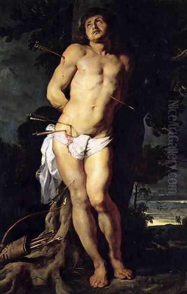 St Sebastian c. 1614 Oil Painting by Peter Paul Rubens