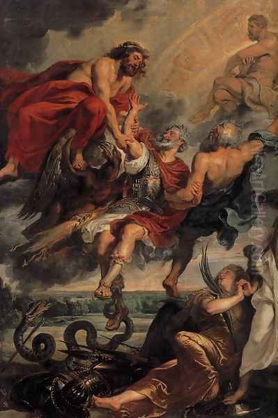 The Apotheosis of Henry IV and the Proclamation of the Regency of Marie de Medicis on May 14, 1610 (detail-2) 1623-25 Oil Painting by Peter Paul Rubens