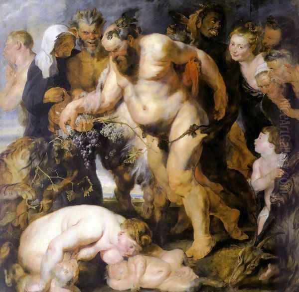 The Drunken Silenus 1616-17 Oil Painting by Peter Paul Rubens