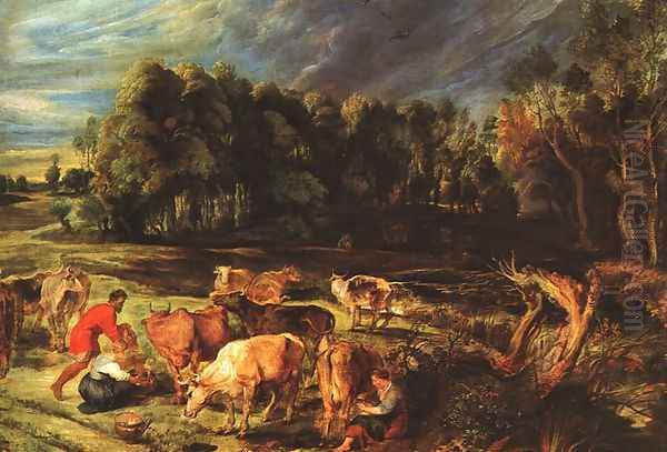 Landscape with Cows c. 1636 Oil Painting by Peter Paul Rubens