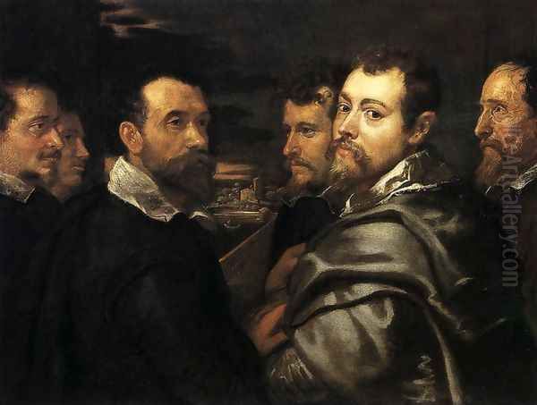 Self-Portrait in a Circle of Friends from Mantua Oil Painting by Peter Paul Rubens