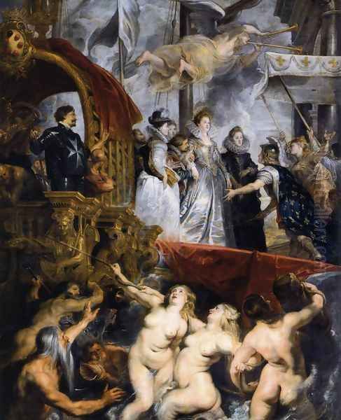 The Landing of Marie de Medicis at Marseilles 1623-25 Oil Painting by Peter Paul Rubens