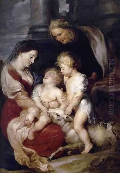 The Virgin and Child with St Elizabeth and the Infant St John the Baptist c. 1615 Oil Painting by Peter Paul Rubens