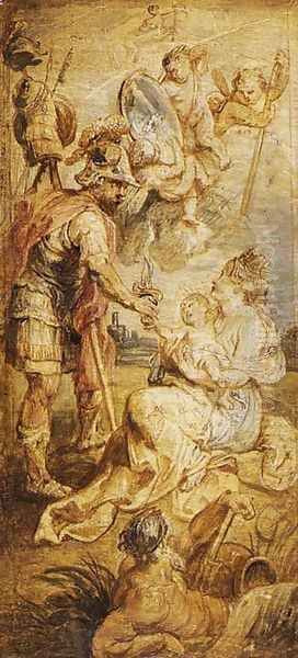 The Birth of Henri IV of France 1628-30 Oil Painting by Peter Paul Rubens