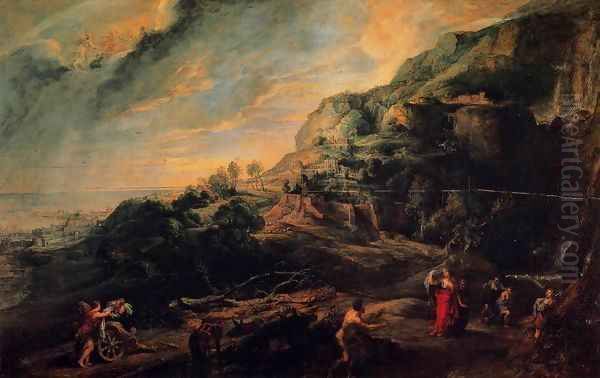 Ulysses and Nausicaa on the Island of the Phaeacians Oil Painting by Peter Paul Rubens