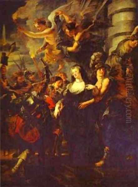 The Flight From Blois 1621-1625 Oil Painting by Peter Paul Rubens