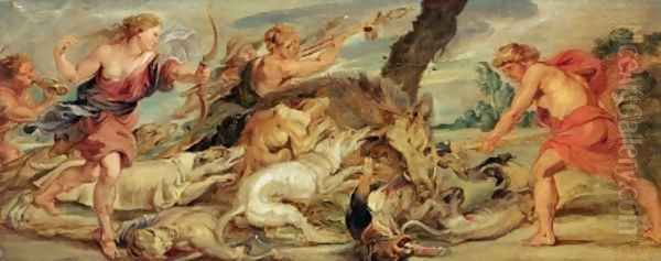 The Hunt of Meleager and Atalanta 1628 Oil Painting by Peter Paul Rubens