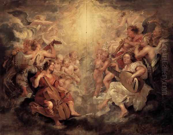 Music Making Angels Oil Painting by Peter Paul Rubens