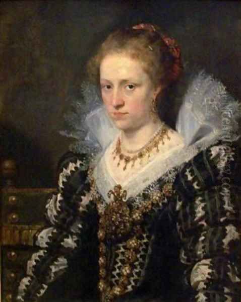 Portrait of Jacqueline de Caestre Wife of Jean Charles de Cordes Oil Painting by Peter Paul Rubens