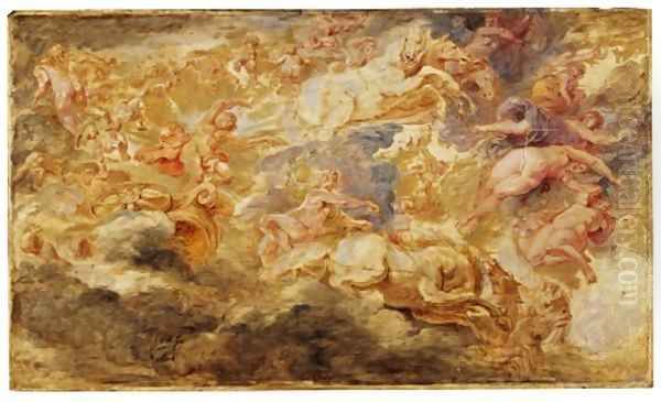 Apollo in the Chariot of the Sun 1621 1625 Oil Painting by Peter Paul Rubens