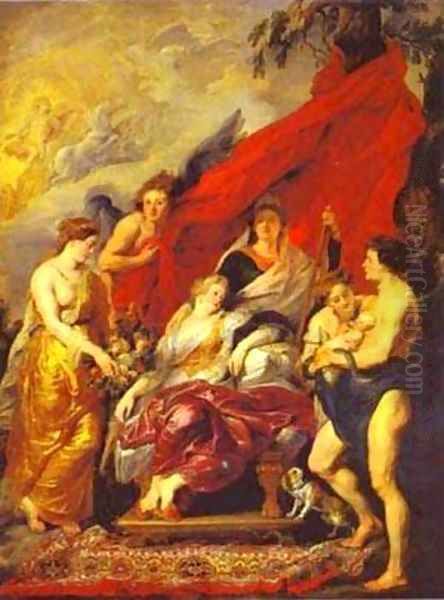 The Birth Of Louis XIII 1621-1625 Oil Painting by Peter Paul Rubens