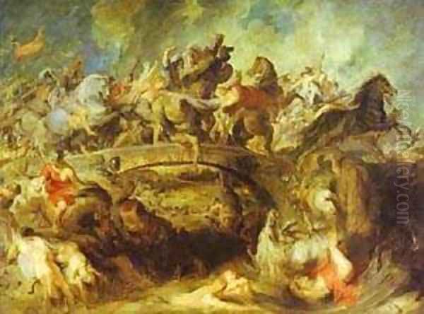 The Battle Of The Amazons 1618-1620 Oil Painting by Peter Paul Rubens