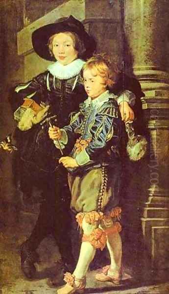 Artists Sons Albert And Nicholas 1624-1625 Oil Painting by Peter Paul Rubens