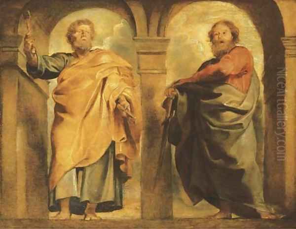 Saint Peter and Saint Paul a modello Oil Painting by Peter Paul Rubens