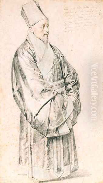 Portrait of Nicolas Trigault S.J. in Chinese costume Oil Painting by Peter Paul Rubens