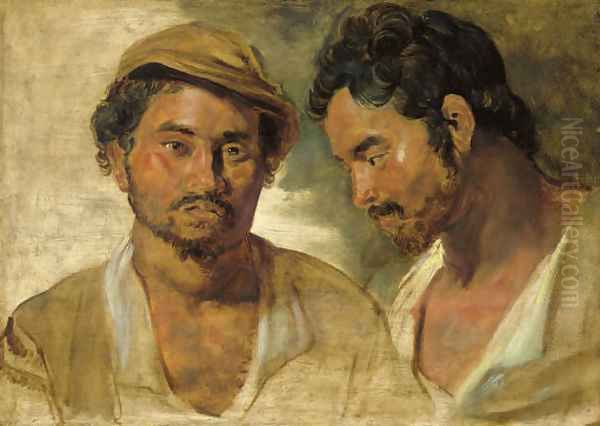 Two studies of a man, head and shoulders Oil Painting by Peter Paul Rubens