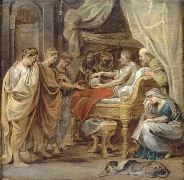 The Death of Constantine the Great a modello Oil Painting by Peter Paul Rubens