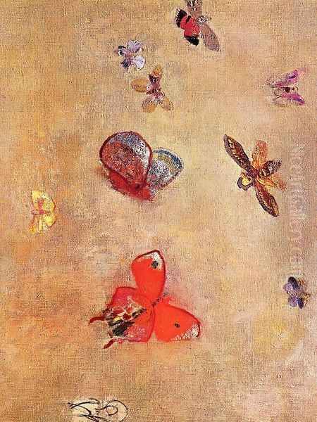 Butterflies Oil Painting by Odilon Redon