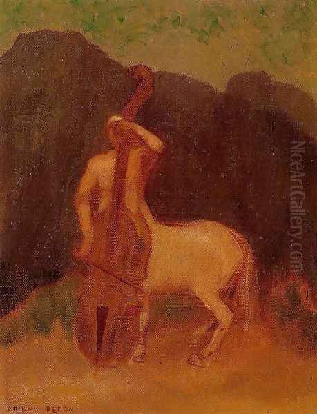 Centaur With Cello Oil Painting by Odilon Redon