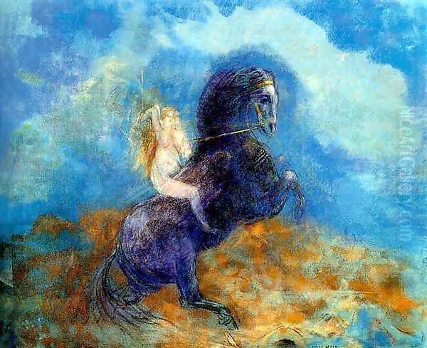 Brunhild Aka The Valkyrie Oil Painting by Odilon Redon