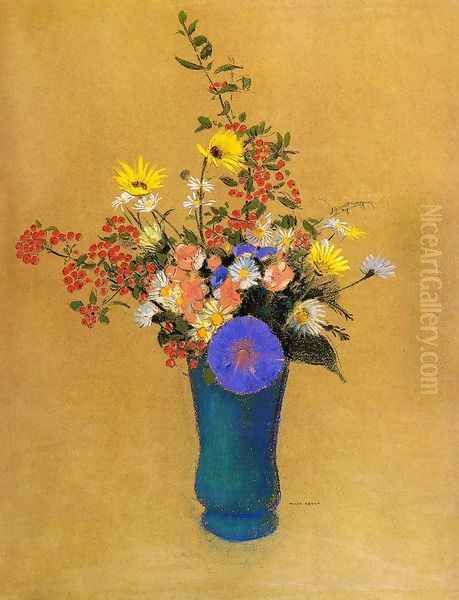 Bouquet Of Wild Flowers Oil Painting by Odilon Redon