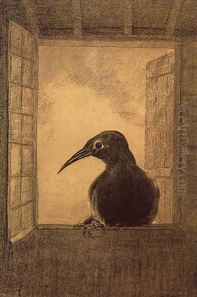 The Raven 1882 Oil Painting by Odilon Redon