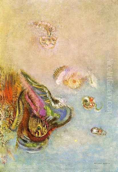 Animals Of The Sea Oil Painting by Odilon Redon