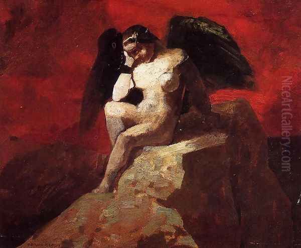 Angel In Chains Oil Painting by Odilon Redon