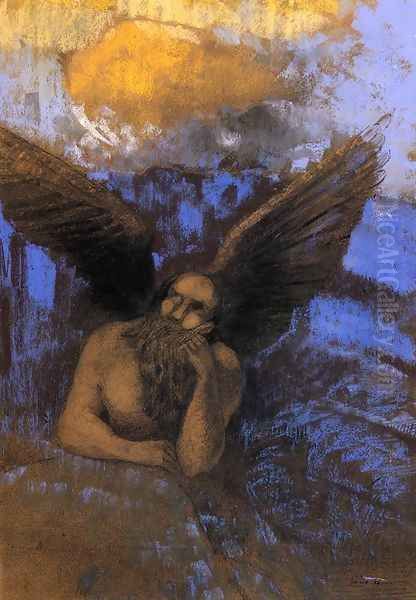 Aged Angel Oil Painting by Odilon Redon