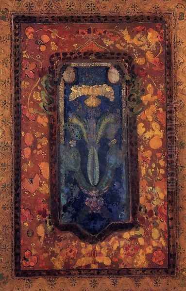 Design For A Prayer Rug Oil Painting by Odilon Redon