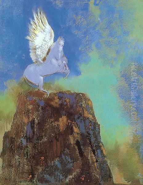 Pegasus 1900 Oil Painting by Odilon Redon