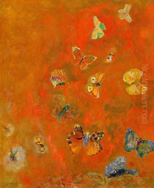 Evocation of Butterflies Oil Painting by Odilon Redon